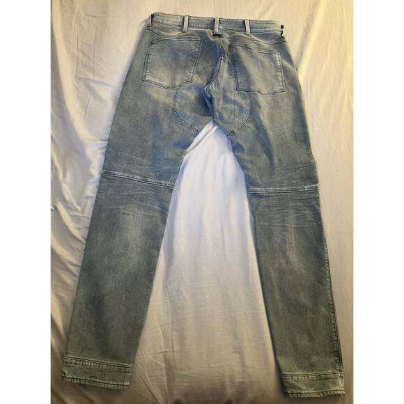 G Star Raw Jeans Men 36x34 Gray 3D Zip Knee Super Slim Moto Biker Faded 5620 - Picture 2 of 16